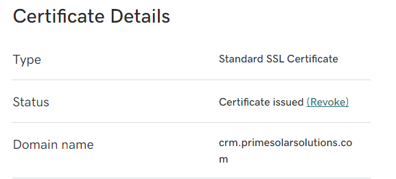 Certificate Issued